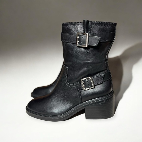 Vince Camuto Shoes - Vince Camuto Black Ankle Boots with Buckle Detail
